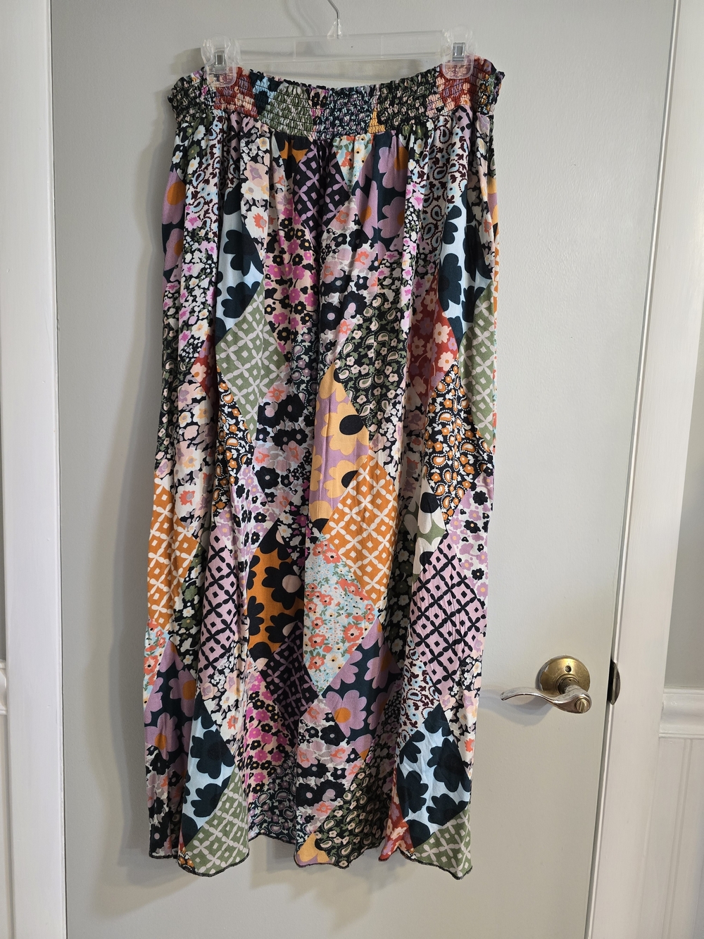 NATURAL LIFE Patchwork Floral Maxi Skirt - Pink, Orange, Green, Black, Purple - Picture 2 of 3